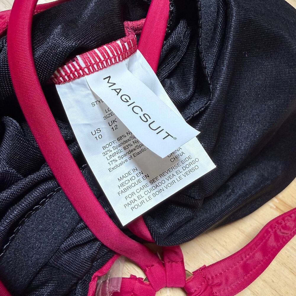 Magicsuit NWT Dark PINK Drew One Piece Swimsuit Size 10 Wireless Bra Strappy - Picture 6 of 14